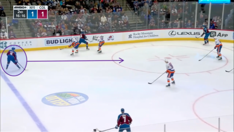 Offensive Zone Play by Makar and Toews - D Dot Dive